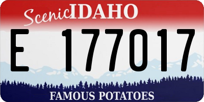 ID license plate E177017