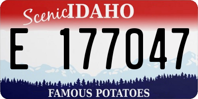 ID license plate E177047