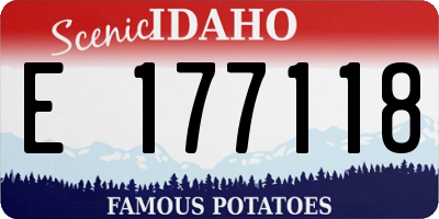ID license plate E177118