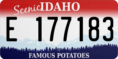 ID license plate E177183