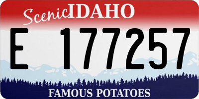 ID license plate E177257