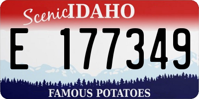 ID license plate E177349