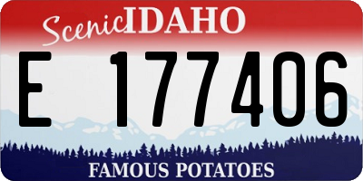 ID license plate E177406