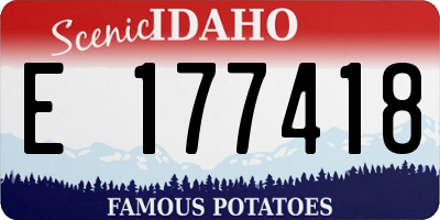 ID license plate E177418