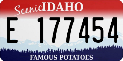 ID license plate E177454