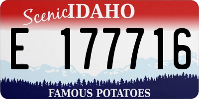 ID license plate E177716