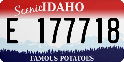 ID license plate E177718