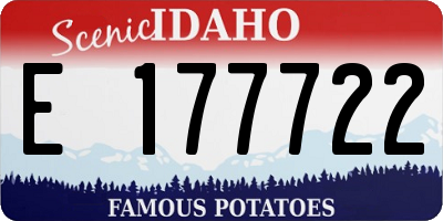 ID license plate E177722