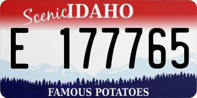 ID license plate E177765