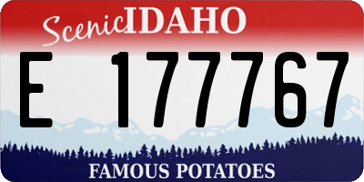 ID license plate E177767
