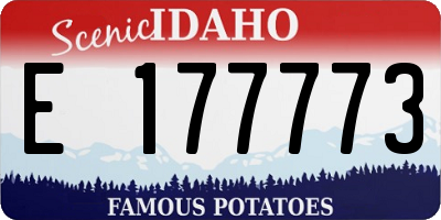 ID license plate E177773