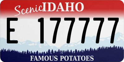 ID license plate E177777