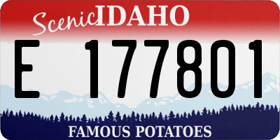 ID license plate E177801