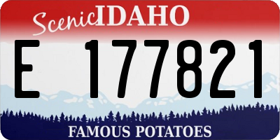 ID license plate E177821
