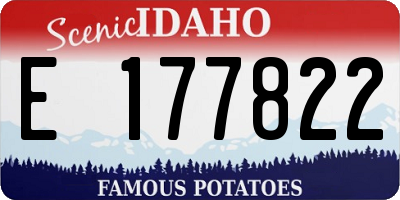 ID license plate E177822