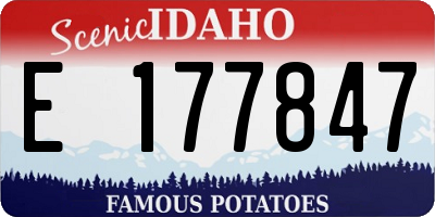 ID license plate E177847