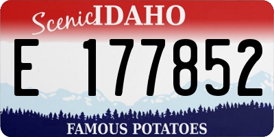 ID license plate E177852