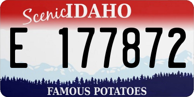 ID license plate E177872