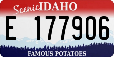 ID license plate E177906