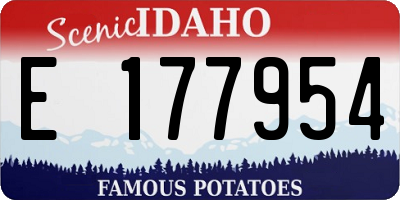 ID license plate E177954