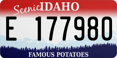 ID license plate E177980