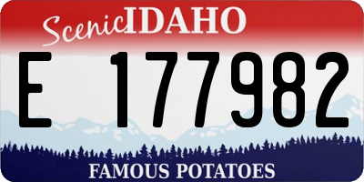 ID license plate E177982