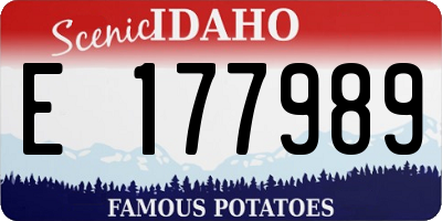 ID license plate E177989