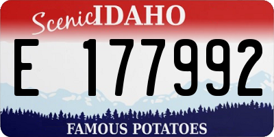 ID license plate E177992