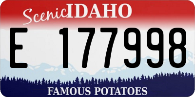 ID license plate E177998