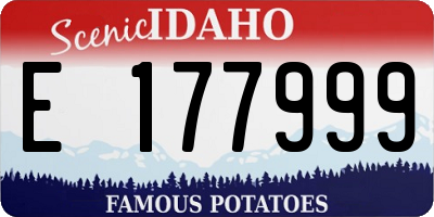 ID license plate E177999
