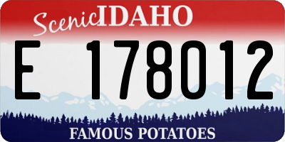 ID license plate E178012