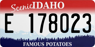 ID license plate E178023