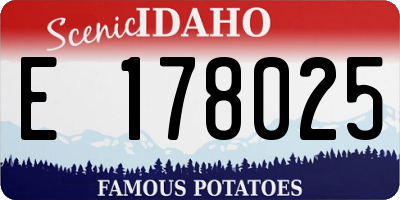 ID license plate E178025
