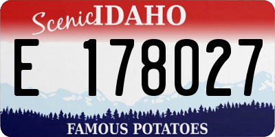 ID license plate E178027