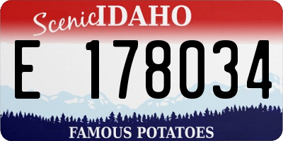 ID license plate E178034