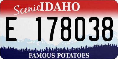 ID license plate E178038
