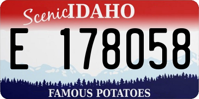 ID license plate E178058