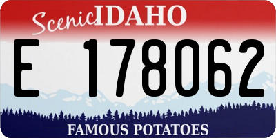 ID license plate E178062