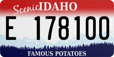 ID license plate E178100