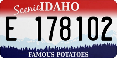 ID license plate E178102