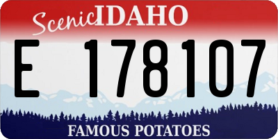 ID license plate E178107