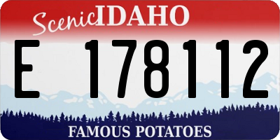 ID license plate E178112