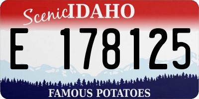 ID license plate E178125