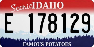 ID license plate E178129