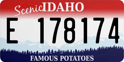 ID license plate E178174