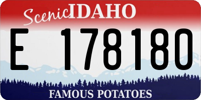 ID license plate E178180