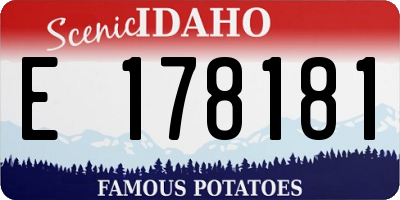 ID license plate E178181