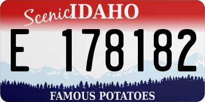 ID license plate E178182