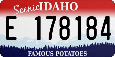 ID license plate E178184