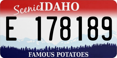 ID license plate E178189